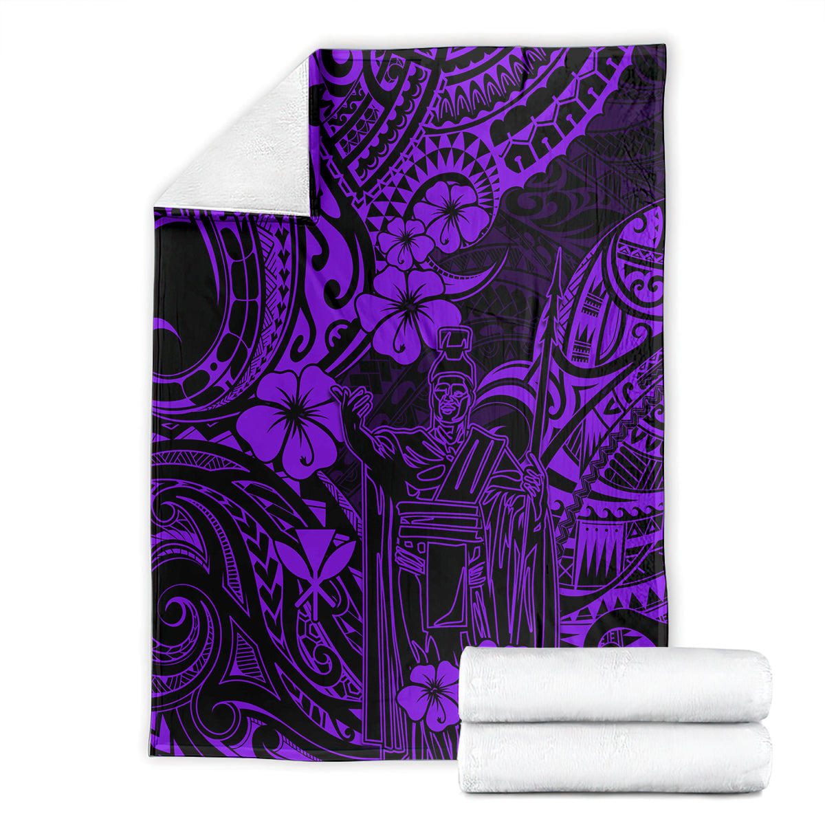 Hawaii King Kamehameha Blanket Polynesian Pattern Purple Version LT01 - Polynesian Pride