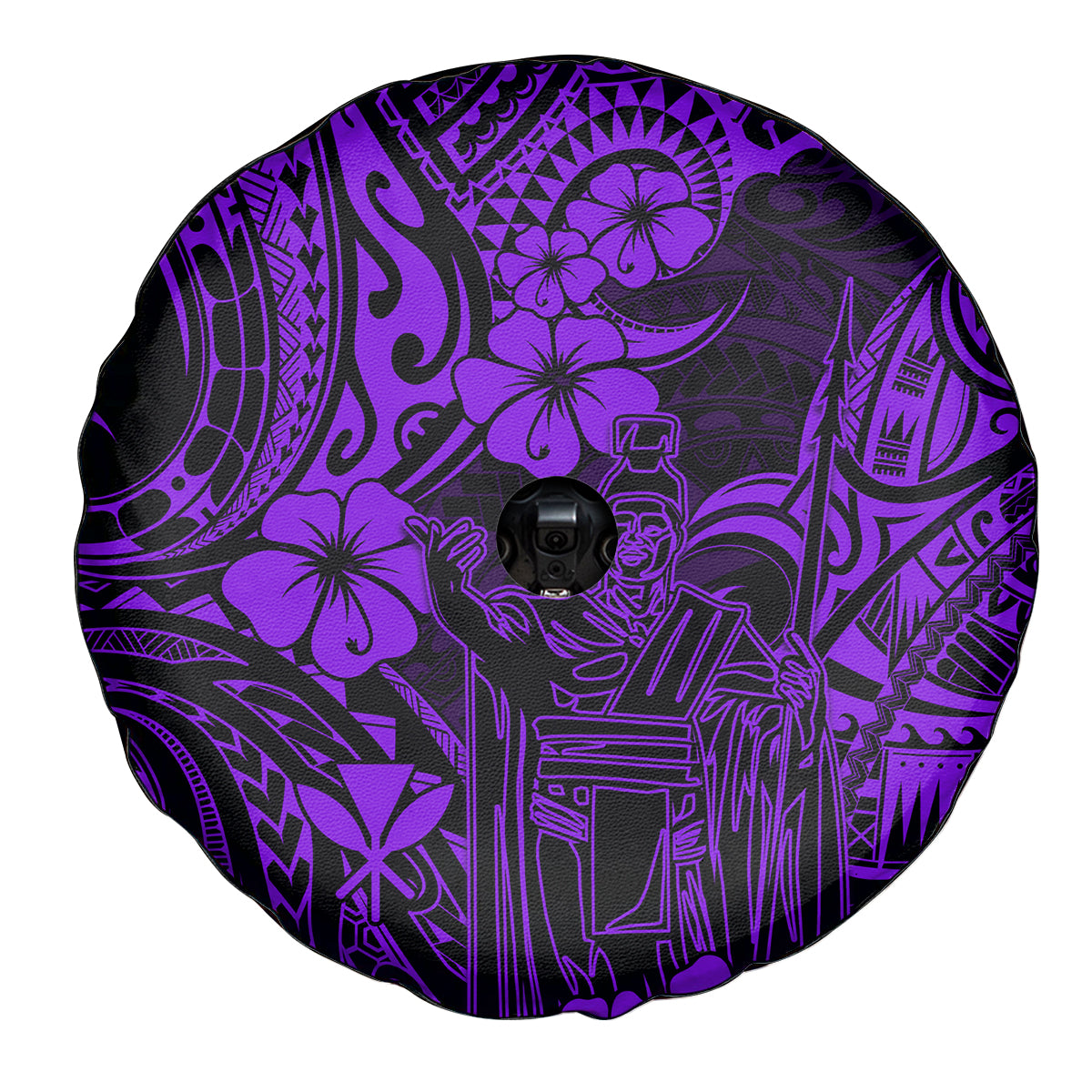Hawaii King Kamehameha Spare Tire Cover Polynesian Pattern Purple Version LT01 - Polynesian Pride