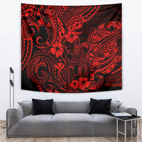 Hawaii King Kamehameha Tapestry Polynesian Pattern Red Version LT01 - Polynesian Pride