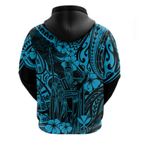 Hawaii King Kamehameha Hoodie Polynesian Pattern Sky Blue Version LT01 - Polynesian Pride