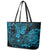 Hawaii King Kamehameha Leather Tote Bag Polynesian Pattern Sky Blue Version LT01 - Polynesian Pride