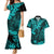 Hawaii King Kamehameha Couples Matching Mermaid Dress and Hawaiian Shirt Polynesian Pattern Turquoise Version LT01 Turquoise - Polynesian Pride