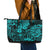 Hawaii King Kamehameha Leather Tote Bag Polynesian Pattern Turquoise Version LT01 - Polynesian Pride