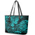 Hawaii King Kamehameha Leather Tote Bag Polynesian Pattern Turquoise Version LT01 - Polynesian Pride