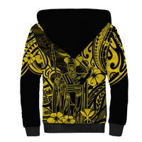 Hawaii King Kamehameha Sherpa Hoodie Polynesian Pattern Yellow Version LT01 - Polynesian Pride