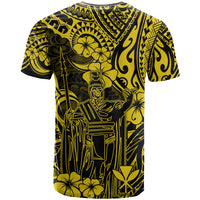Hawaii King Kamehameha T Shirt Polynesian Pattern Yellow Version LT01 - Polynesian Pride