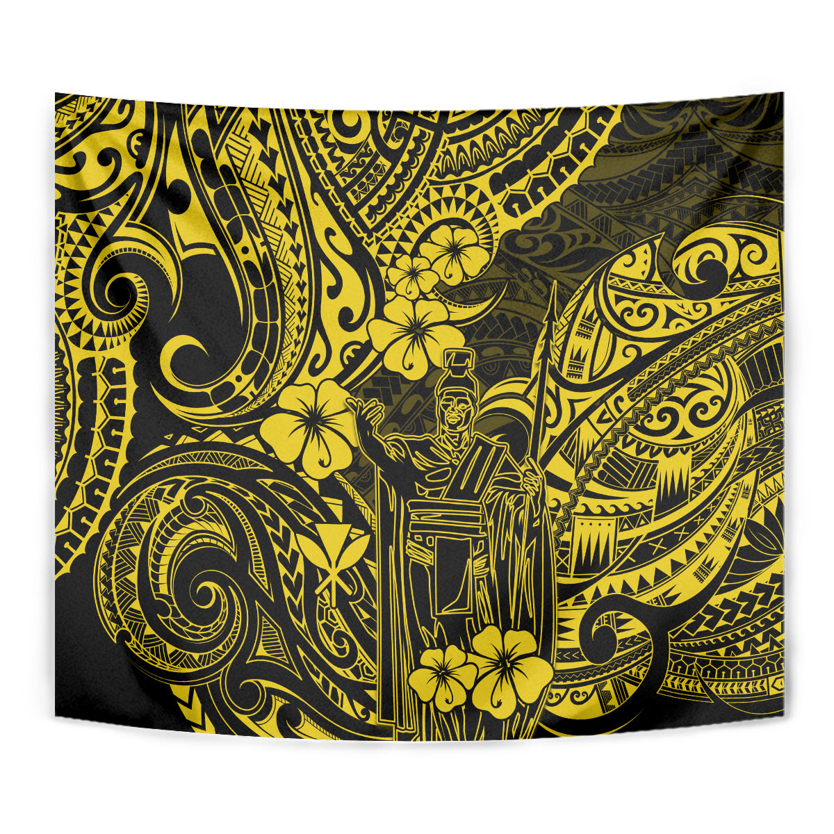Hawaii King Kamehameha Tapestry Polynesian Pattern Yellow Version LT01 - Polynesian Pride