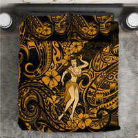 Hawaii Hula Girl Bedding Set Polynesian Pattern Gold Version LT01 Gold - Polynesian Pride
