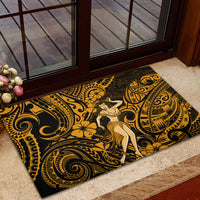 Hawaii Hula Girl Rubber Doormat Polynesian Pattern Gold Version LT01 - Polynesian Pride