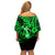 Hawaii Hula Girl Off Shoulder Short Dress Polynesian Pattern Green Version LT01 - Polynesian Pride