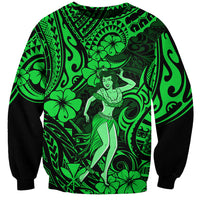 Hawaii Hula Girl Sweatshirt Polynesian Pattern Green Version LT01 Unisex Green - Polynesian Pride