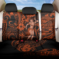 Hawaii Hula Girl Back Car Seat Cover Polynesian Pattern Orange Version