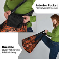 Hawaii Hula Girl Grocery Bag Polynesian Pattern Orange Version