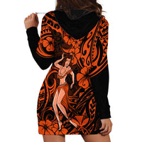Hawaii Hula Girl Hoodie Dress Polynesian Pattern Orange Version LT01 - Polynesian Pride