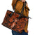 Hawaii Hula Girl Leather Tote Bag Polynesian Pattern Orange Version LT01 - Polynesian Pride