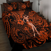 Hawaii Hula Girl Quilt Bed Set Polynesian Pattern Orange Version LT01 - Polynesian Pride