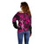 Hawaii Hula Girl Off Shoulder Sweater Polynesian Pattern Pink Version LT01 - Polynesian Pride