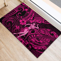 Hawaii Hula Girl Rubber Doormat Polynesian Pattern Pink Version LT01 - Polynesian Pride