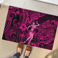 Hawaii Hula Girl Rubber Doormat Polynesian Pattern Pink Version LT01 - Polynesian Pride