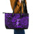 Hawaii Hula Girl Leather Tote Bag Hibiscus Hawaii Tribal Tattoo Purple Version LT01 - Polynesian Pride