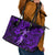 Hawaii Hula Girl Leather Tote Bag Hibiscus Hawaii Tribal Tattoo Purple Version LT01 - Polynesian Pride