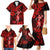 Hawaii Hula Girl Family Matching Mermaid Dress and Hawaiian Shirt Hibiscus Hawaii Tribal Tattoo Red Version LT01 - Polynesian Pride