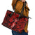 Hawaii Hula Girl Leather Tote Bag Hibiscus Hawaii Tribal Tattoo Red Version LT01 - Polynesian Pride