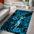 Hawaii Hula Girl Area Rug Hibiscus Hawaii Tribal Tattoo Sky Blue Version LT01 - Polynesian Pride