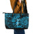 Hawaii Hula Girl Leather Tote Bag Hibiscus Hawaii Tribal Tattoo Sky Blue Version LT01 - Polynesian Pride