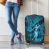 Hawaii Hula Girl Luggage Cover Hibiscus Hawaii Tribal Tattoo Sky Blue Version LT01 - Polynesian Pride