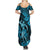 Hawaii Hula Girl Summer Maxi Dress Hibiscus Hawaii Tribal Tattoo Sky Blue Version LT01 - Polynesian Pride