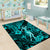 Hawaii Hula Girl Area Rug Hibiscus Hawaii Tribal Tattoo Turquoise Version LT01 - Polynesian Pride