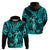 Hawaii Hula Girl Hoodie Hibiscus Hawaii Tribal Tattoo Turquoise Version LT01 - Polynesian Pride