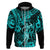 Hawaii Hula Girl Hoodie Hibiscus Hawaii Tribal Tattoo Turquoise Version LT01 Zip Hoodie Turquoise - Polynesian Pride