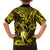 Hawaii Hula Girl Family Matching Puletasi Dress and Hawaiian Shirt Hibiscus Hawaii Tribal Tattoo Yellow Version LT01 - Polynesian Pride
