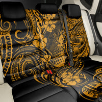 Hawaii Pineapple Back Car Seat Cover Paradise Flowers Pacific With Gold Polynesian Tribal