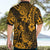 Hawaii Pineapple Hawaiian Shirt Paradise Flowers Pacific With Gold Polynesian Tribal LT01 - Polynesian Pride