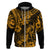 Hawaii Pineapple Hoodie Paradise Flowers Pacific With Gold Polynesian Tribal LT01 Zip Hoodie Gold - Polynesian Pride