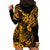 Hawaii Pineapple Hoodie Dress Paradise Flowers Pacific With Gold Polynesian Tribal LT01 - Polynesian Pride