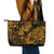 Hawaii Pineapple Leather Tote Bag Paradise Flowers Pacific With Gold Polynesian Tribal LT01 - Polynesian Pride