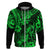 Hawaii Pineapple Hoodie Paradise Flowers Pacific With Green Polynesian Tribal LT01 Zip Hoodie Green - Polynesian Pride