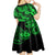 Hawaii Pineapple Kid Short Sleeve Dress Paradise Flowers Pacific With Green Polynesian Tribal LT01 - Polynesian Pride