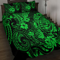 Hawaii Pineapple Quilt Bed Set Paradise Flowers Pacific With Green Polynesian Tribal LT01 - Polynesian Pride