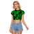 Hawaii Pineapple Raglan Cropped T Shirt Paradise Flowers Pacific With Green Polynesian Tribal LT01 Female Green - Polynesian Pride