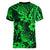 Hawaii Pineapple Women V Neck T Shirt Paradise Flowers Pacific With Green Polynesian Tribal LT01 - Polynesian Pride