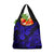 Hawaii Pineapple Grocery Bag Paradise Flowers Pacific With Navy Blue Polynesian Tribal