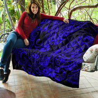 Hawaii Pineapple Quilt Paradise Flowers Pacific With Navy Blue Polynesian Tribal LT01 - Polynesian Pride