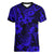 Hawaii Pineapple Women V Neck T Shirt Paradise Flowers Pacific With Navy Blue Polynesian Tribal LT01 Female Blue - Polynesian Pride
