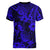 Hawaii Pineapple Women V Neck T Shirt Paradise Flowers Pacific With Navy Blue Polynesian Tribal LT01 - Polynesian Pride
