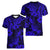 Hawaii Pineapple Women V Neck T Shirt Paradise Flowers Pacific With Navy Blue Polynesian Tribal LT01 - Polynesian Pride